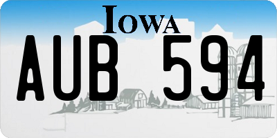 IA license plate AUB594