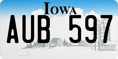 IA license plate AUB597