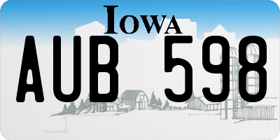 IA license plate AUB598