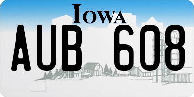 IA license plate AUB608