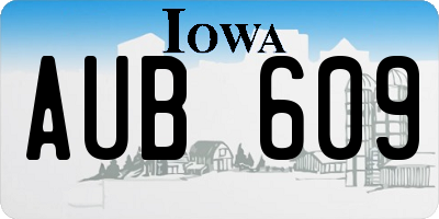 IA license plate AUB609
