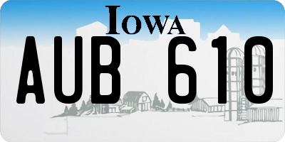 IA license plate AUB610