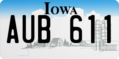 IA license plate AUB611