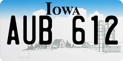 IA license plate AUB612