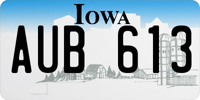 IA license plate AUB613