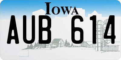 IA license plate AUB614