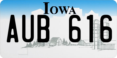 IA license plate AUB616