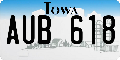 IA license plate AUB618