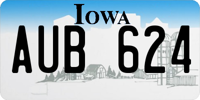 IA license plate AUB624