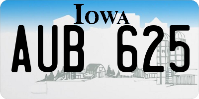 IA license plate AUB625