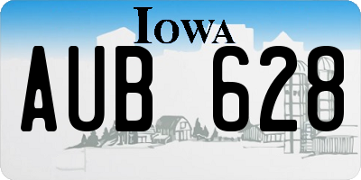 IA license plate AUB628