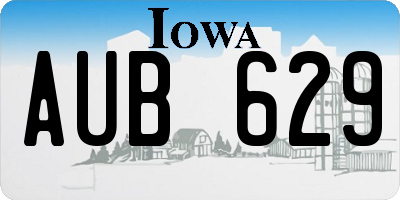 IA license plate AUB629