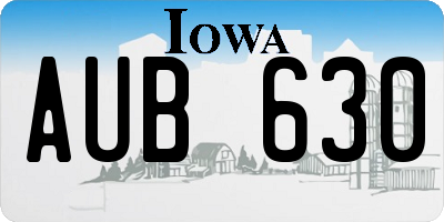 IA license plate AUB630