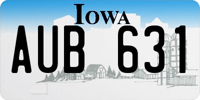 IA license plate AUB631
