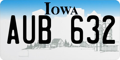 IA license plate AUB632