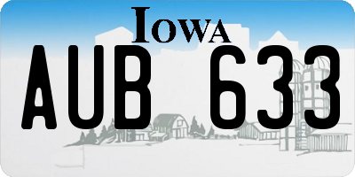 IA license plate AUB633