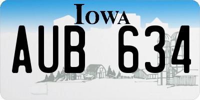 IA license plate AUB634