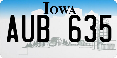 IA license plate AUB635