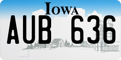 IA license plate AUB636