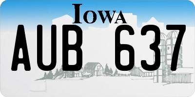 IA license plate AUB637