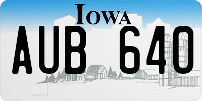 IA license plate AUB640