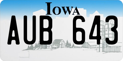 IA license plate AUB643