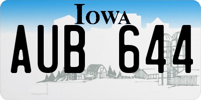 IA license plate AUB644