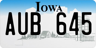 IA license plate AUB645