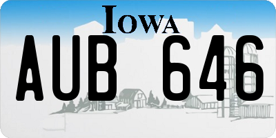 IA license plate AUB646