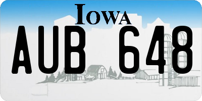 IA license plate AUB648