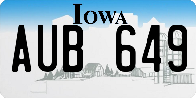 IA license plate AUB649