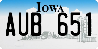 IA license plate AUB651