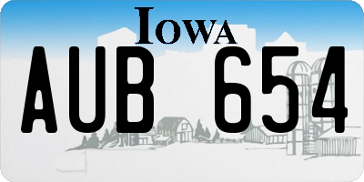 IA license plate AUB654