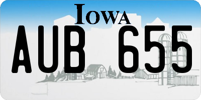 IA license plate AUB655