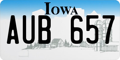 IA license plate AUB657