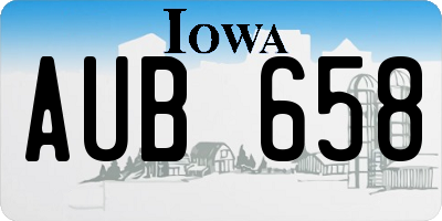 IA license plate AUB658
