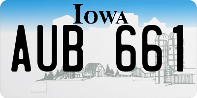 IA license plate AUB661