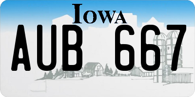 IA license plate AUB667