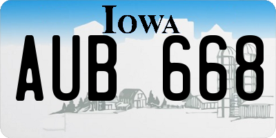 IA license plate AUB668