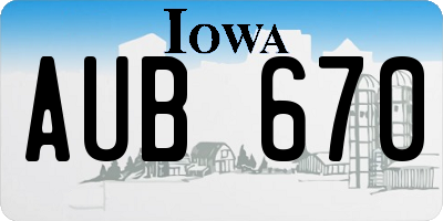 IA license plate AUB670