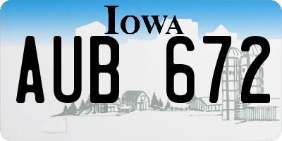 IA license plate AUB672