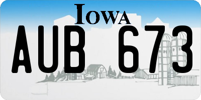 IA license plate AUB673