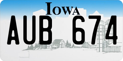 IA license plate AUB674