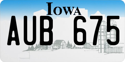 IA license plate AUB675