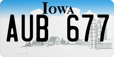 IA license plate AUB677