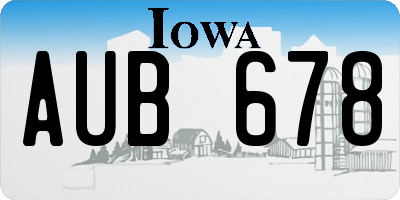 IA license plate AUB678