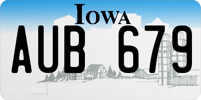 IA license plate AUB679
