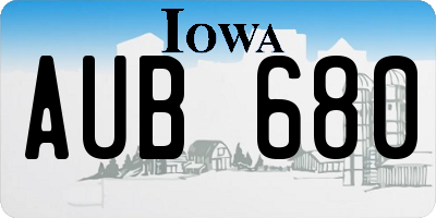IA license plate AUB680