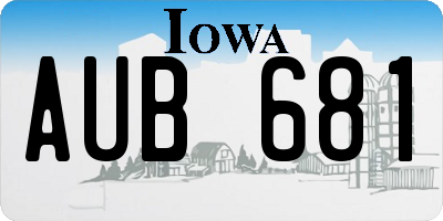 IA license plate AUB681