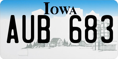 IA license plate AUB683